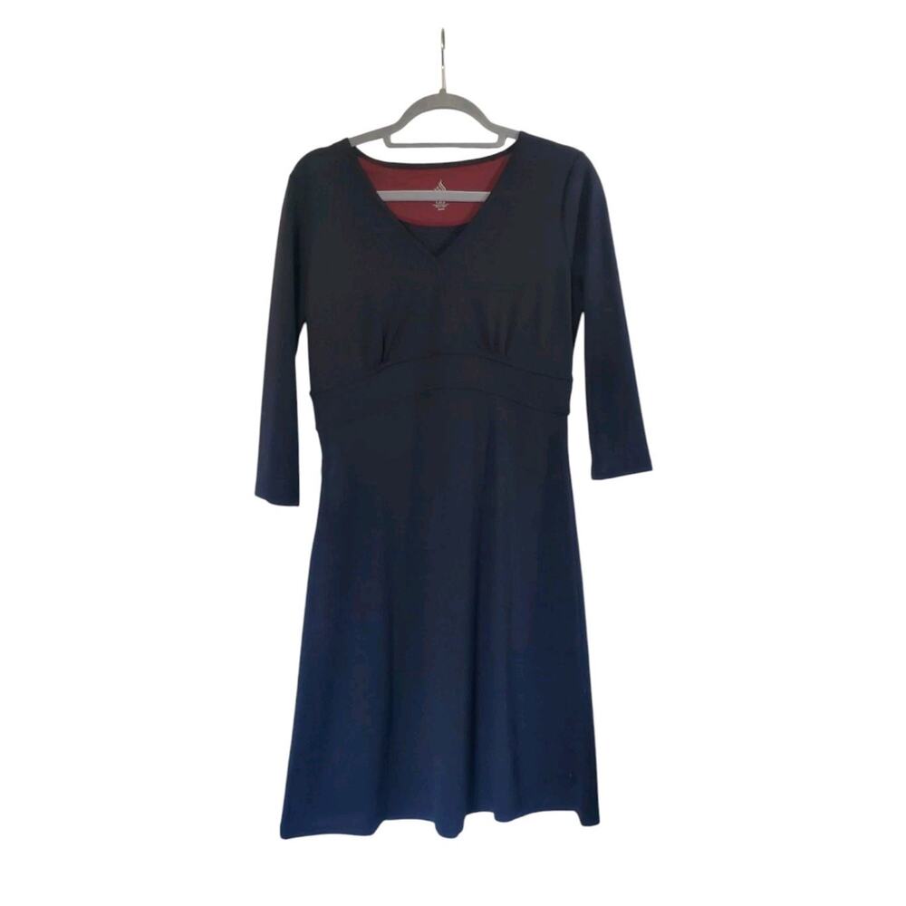 Isis for Women Classic LBD 3/4 Sleeve Stretchy Knee Length Black Dress, Small